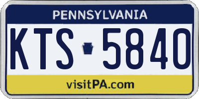 PA license plate KTS5840