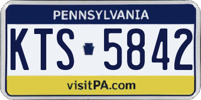 PA license plate KTS5842