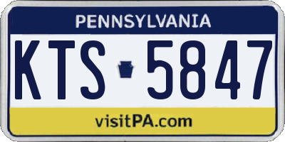 PA license plate KTS5847