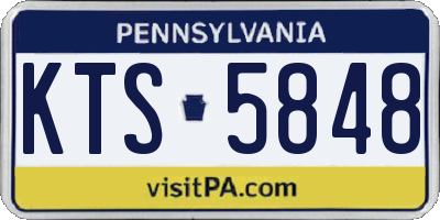 PA license plate KTS5848