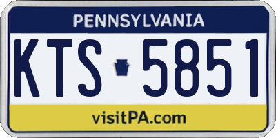 PA license plate KTS5851