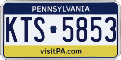 PA license plate KTS5853