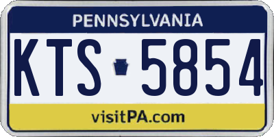 PA license plate KTS5854