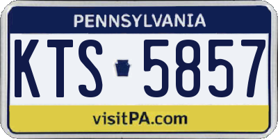 PA license plate KTS5857