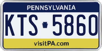 PA license plate KTS5860