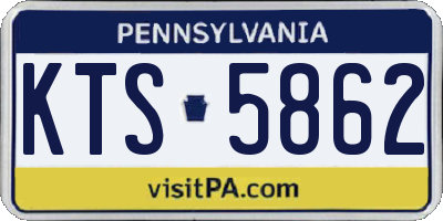 PA license plate KTS5862