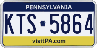 PA license plate KTS5864