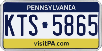 PA license plate KTS5865