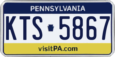 PA license plate KTS5867