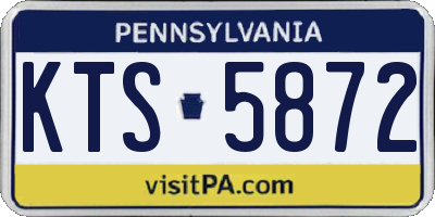 PA license plate KTS5872