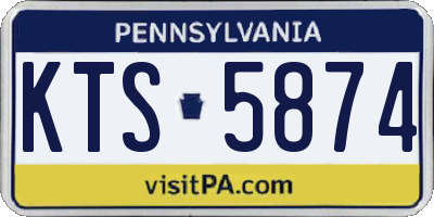 PA license plate KTS5874