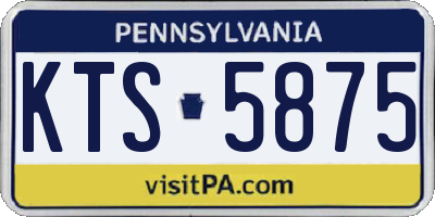 PA license plate KTS5875
