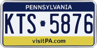 PA license plate KTS5876
