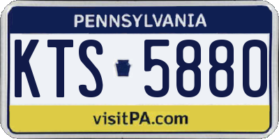 PA license plate KTS5880