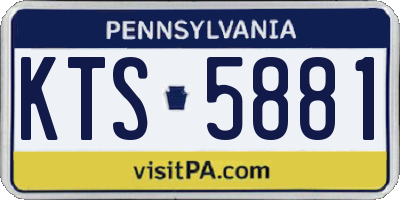 PA license plate KTS5881