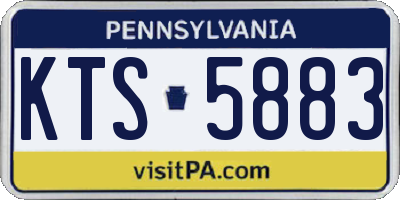 PA license plate KTS5883
