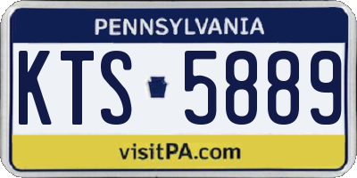 PA license plate KTS5889