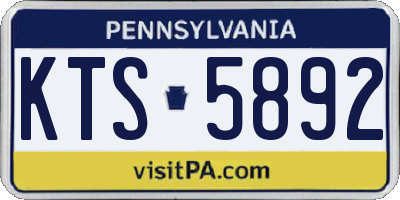 PA license plate KTS5892