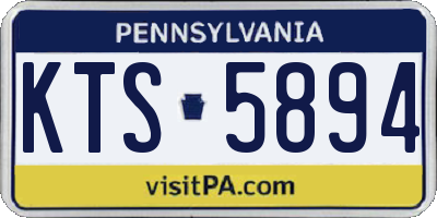 PA license plate KTS5894
