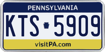 PA license plate KTS5909