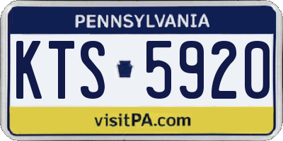 PA license plate KTS5920