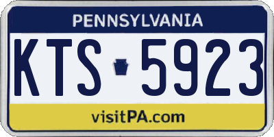 PA license plate KTS5923
