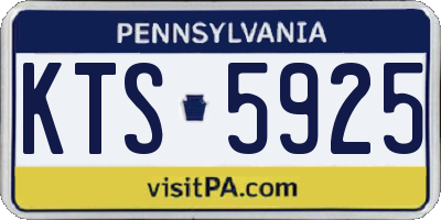 PA license plate KTS5925