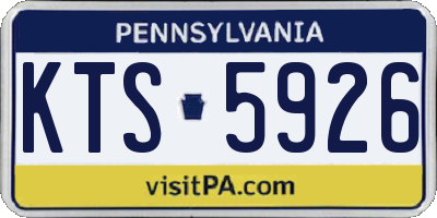 PA license plate KTS5926