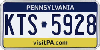PA license plate KTS5928