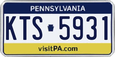 PA license plate KTS5931