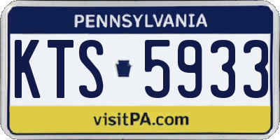 PA license plate KTS5933