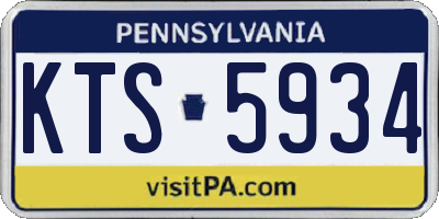 PA license plate KTS5934