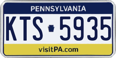 PA license plate KTS5935