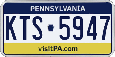 PA license plate KTS5947