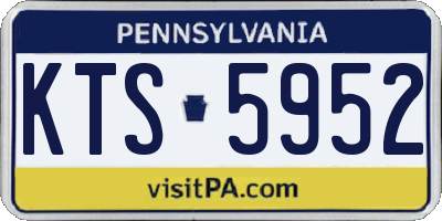 PA license plate KTS5952