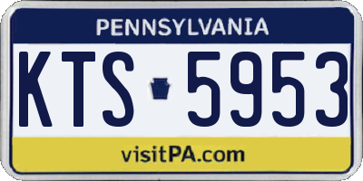 PA license plate KTS5953