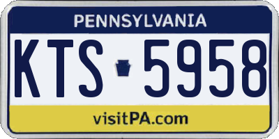PA license plate KTS5958