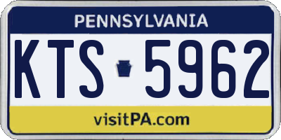 PA license plate KTS5962