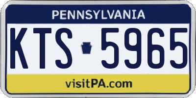 PA license plate KTS5965