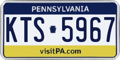 PA license plate KTS5967