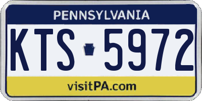 PA license plate KTS5972
