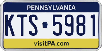 PA license plate KTS5981
