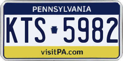 PA license plate KTS5982