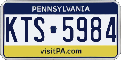 PA license plate KTS5984
