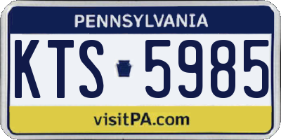 PA license plate KTS5985