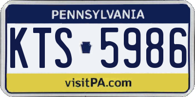 PA license plate KTS5986