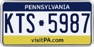 PA license plate KTS5987