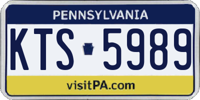 PA license plate KTS5989