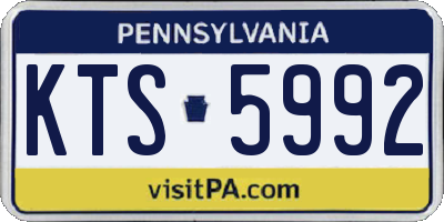 PA license plate KTS5992