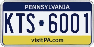 PA license plate KTS6001